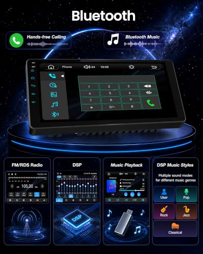 SIXWIN Autoradio per Mercedes Benz Smart 451 Fortwo 2005-2010, 9 Pollici IPS HD Schermo con CarPlay Wireless e Android Auto, Mirror Link, Vi-Link, Bluetooth, FM RDS, DSP, SWC e Telecamera
