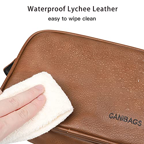 Mens Toiletry Bag, Travel Toiletry Organizer Dopp Kit Waterproof Shaving Bag for Toiletries Accessories,Brown 4 Mens Toiletry Bag, Travel Toiletry Organizer Dopp Kit Waterproof Shaving Bag for Toiletries Accessories,Brown