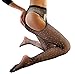 EPIEPO Sexy High Waist Tight Sparkle Rhinestone Cut Out Fishnet Stockings Pantyhose for Women (Black)
