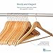 Zober Solid Wood Suit Hangers - 20 Pack - with Non Slip Bar and Precisely Cut Notches - 360 Degree Swivel Chrome Hook - Natural Finish Super Sturdy and Durable Wooden Hangers