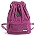 Waterproof Drawstring Sport Bag, Large lightweight Gym Sackpack backpack for Men and Women (Purple)