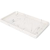 NAT & Jules 10 x 6 Ceramic Stoneware Vanity Tray - Perfect Bathroom or Kitchen Counter Organization Décor: Sponge Holder, Soap Dish, Jewelry and Perfume Tray, Marbled Cream