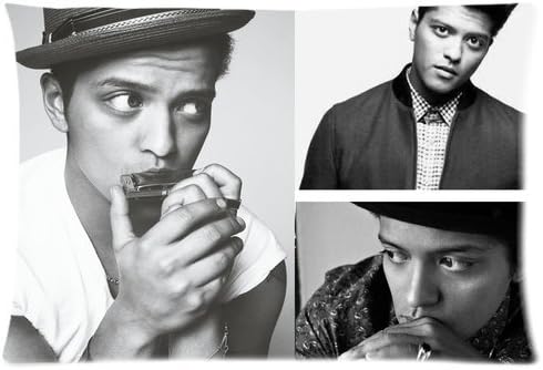 American Pop Singer Bruno Mars Cotton &amp; Polyester Custom DTY Zippered Rectangle Pillowcase Standard 20x30 Two Sides Pillow Case Cover