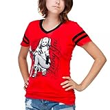 Suicide Squad Harley Quinn Lucky You V-Neck Jrs Tee (2XL, Red)