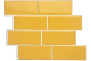 SMART TILES Peel and Stick Backsplash - 5 Sheets of 11.56" x 8.38" - 3D Adhesive Peel and Stick Tile Backsplash for Kitchen, 