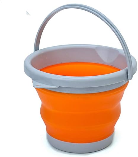 Amazon De D L D Faltbarer Silikoneimer 10l Reinigungseimer Silikon Eimer Fur Reinigung Camping Angeln Kuche 10liter Haushalt Eimer Beere Grun Orange