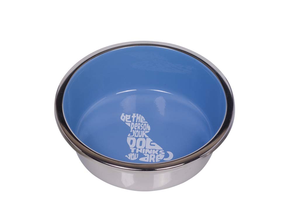 Nobby Wise Stainless Steel Bowl, Non-Slip, Light Blue, 16 cm, 0.90 Litres, Pack of 1