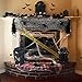 Unomor Halloween Decorations 25 x 121 inch/65 X 308cm Jumbo Black Lace Spiderweb Fireplace Mantle Scarf Cover Halloween Party Supplies for Door, Table, Stairs, Garden Fence