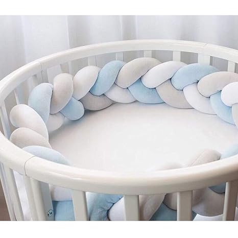 infant soft pad braided crib bumper knot pillow cushion cradle decor for baby girl and boy