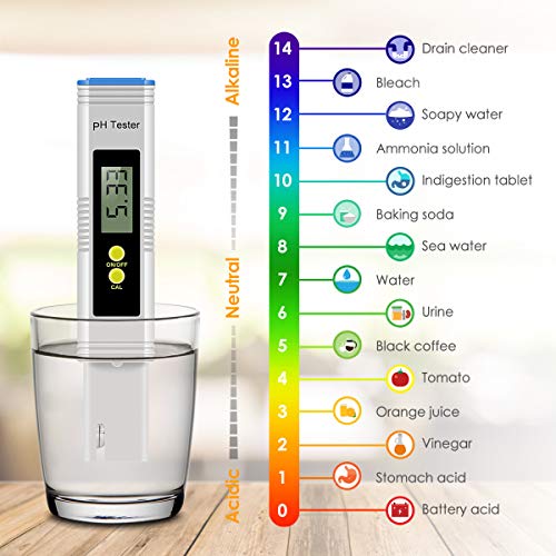 Digital PH Meter, Wellcows PH Meter 0.01 PH High Accuracy Water Quality Tester with 0-14 PH Measurement Range for Household Drinking, Pool and Aquarium Water PH Tester Design with ATC (2019-Blue) - Thumbnail 4