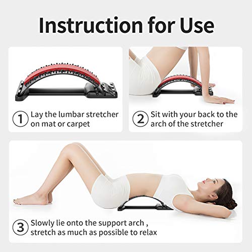 BRABURG Lower Back Stretcher, MultiLevel Spine Deck Lumbar Support