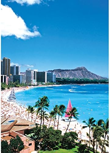 Amazon お風呂ポスター ワイキキビーチとダイヤモンドヘッド 縦型 2 長期固定タイプ 吸着素材 F B1 72 8 103cm 出窓加工 ナチュラル 小さなオアシス バス用品 通販
