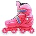 Crazy Skates Adjustable Inline Skates for Girls - Beginner Kids Rollerblades - Pink with Purple (Large/Sizes 5-8)