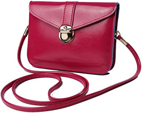 edfamily Women Leather Mini Handbags Crossbody Single Shoulder Bag Cellphone Pouch Purse(Rosa)