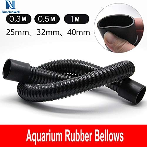 25/32/40Mm Aquarium Corrugated Pipe Durable Fish Tank Inlet Outlet Joint Water Pipe Aquarium Supplies 0.3/0.5/1M Size 32mm x0.5m