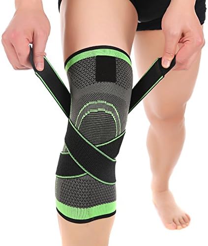 Geekercity 1 Pair / 2 Pcs Knee Pads, Non-slip Compression Leg Knee Sleeve Protective Pad, Professional Bandage Ankle Wrist Knee Tennis Basketball Support, Adjustable Brace Kneepad