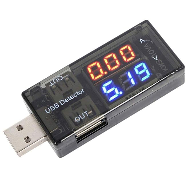 USB-Detektor Digitales Multimeter Stromtester Stromspannung Batteriemonitor mit LED-Anzeige für Power Bank und mehr