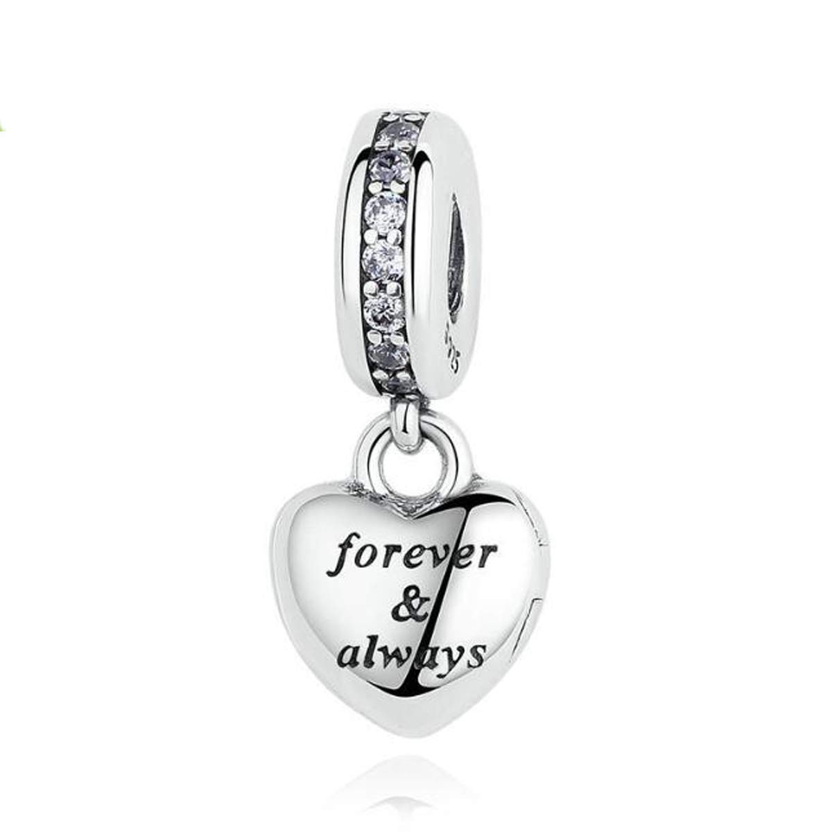 ZiNuo Forever Family Charm Beads 925 Sterling Silver Charms I Love My Family Charms Dad Son Mom Daughter Charm Happy Family Charm for Pandora Bracelet (Forever Love Charms)
