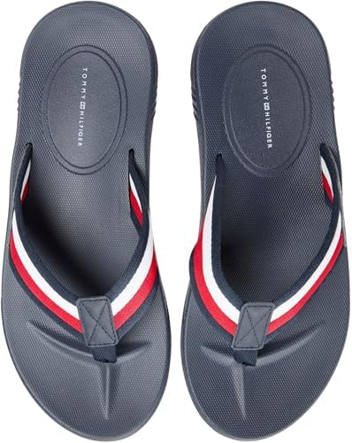 Tongs moulées Hilfiger Rwb Beach Sandal FM0FM05803 pour homme, bleu (Rwb), pointure 10