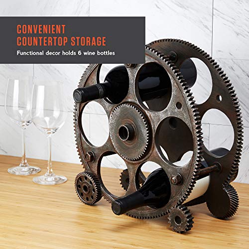 Foster & Rye Gears And Wheels Countertop Wine Rack, High Quality