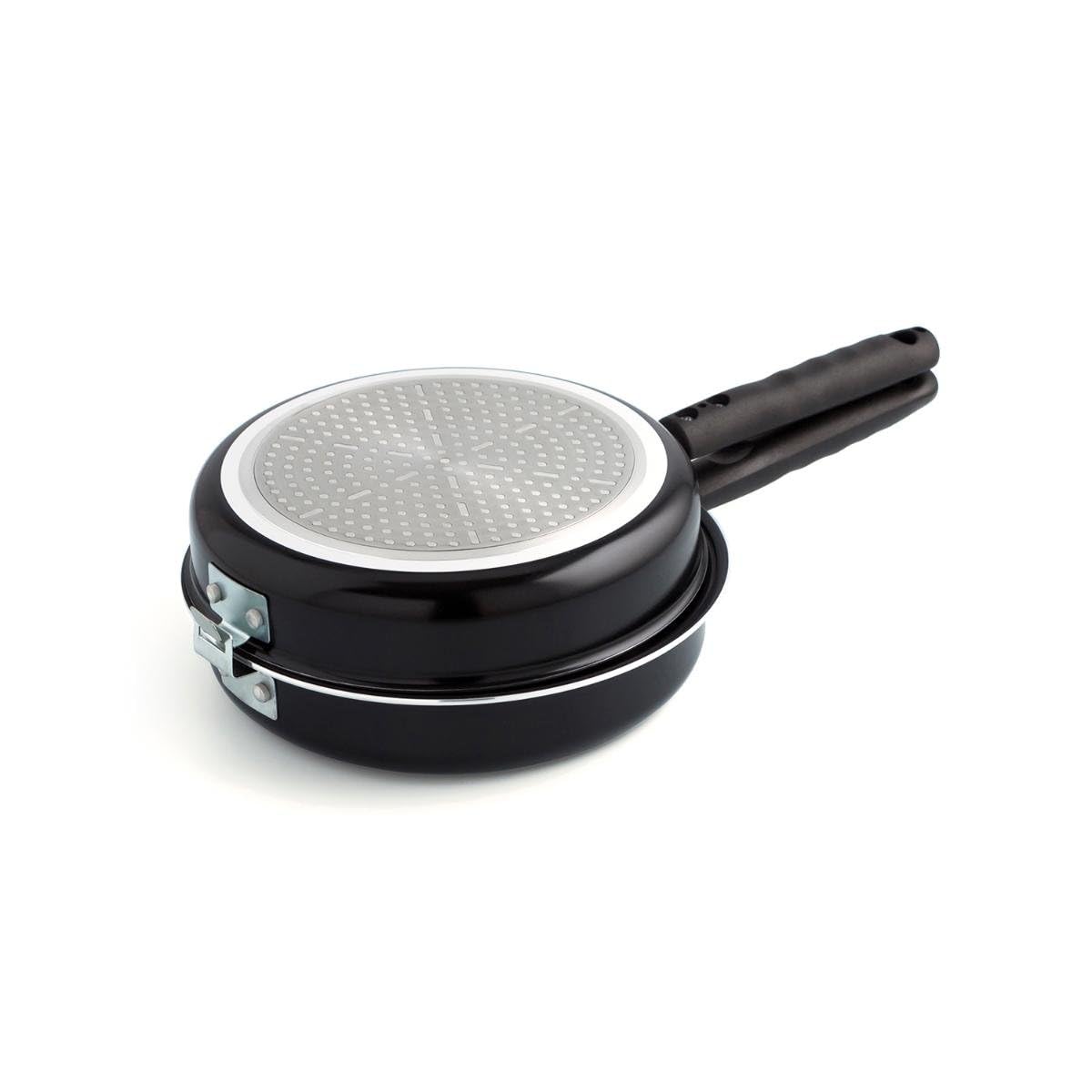 Quid Gastro Patterned Double Frying Pan, 20 cm, Aluminium, black