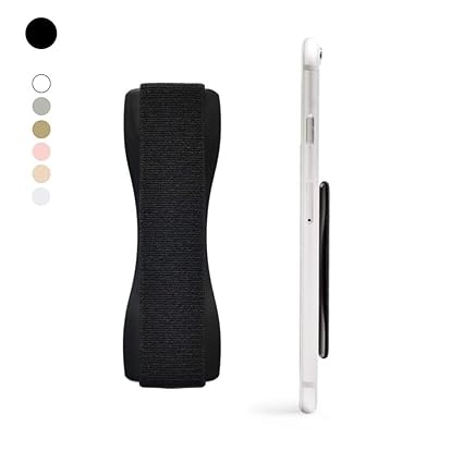 Happy Strappy Original Fingerhalterung Handy (Schwarz). der Handy Halter Griff für Den Finger und Smartphones: iPhone, Samsun