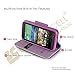 Beyond Cell PU Leather Folio Flip Cover Wallet Phone Case with Stand for Motorola Droid Maxx 1080M - Mint/Purple