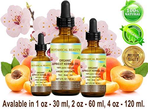 ORGANIC APRICOT KERNEL OIL Australian. 100% Pure / Virgin / Unrefined Cold Pressed Carrier Oil. 2 oz-60 ml. For Face, Hair and Body