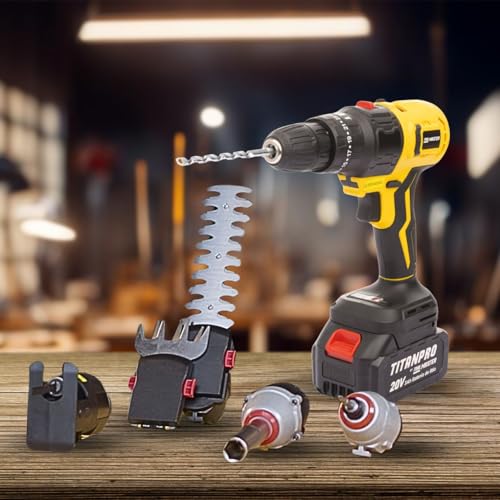 ToolMaster Taladro Inalámbrico Recargable Kit 6 en 1 Premium Titan Pro con 16 piezas Cabezales Intercambiables Taladro, Desarmador, Cortadora Incluye Caja De Herramientas