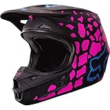 Fox Racing Grav Adult V1 Motocross Motorcycle Helmet - Black/Pink / Small