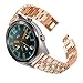 Replacement Watch Band for Huawei Watch GT, Meidexian888 Fashion Stainless Steel Wristband Double Folding Clasp Strap (Rose Gold)thumb 2