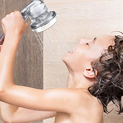 Luxsego Filtered Shower Head for Hard Water, High Pressure 3 Modes Shower Heads with Handheld Spray, Water Softener Showerhead Set with Mineral Beads to Remove Chlorine & Fluoride for Dry Hair & Skin