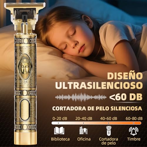 Maquina Para Cortar Cabello, Salandens Cortapelos De Precisión Recargable, Rasuradoras Para Hombre Con 4 Peines Guíacarga Usb (ESTILO 1)