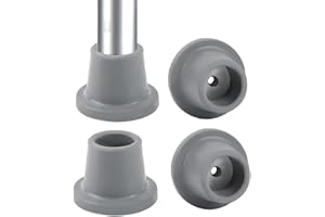VIADOM 1-1/8 Inch Replacement Feet for Shower Chair Bath Seat, 4 Pack Rubber Tips Non-Slip Bench, Suction Cup Feet, Metal Insert Reinforced for Stools (1-1/8" I.D, Grey)