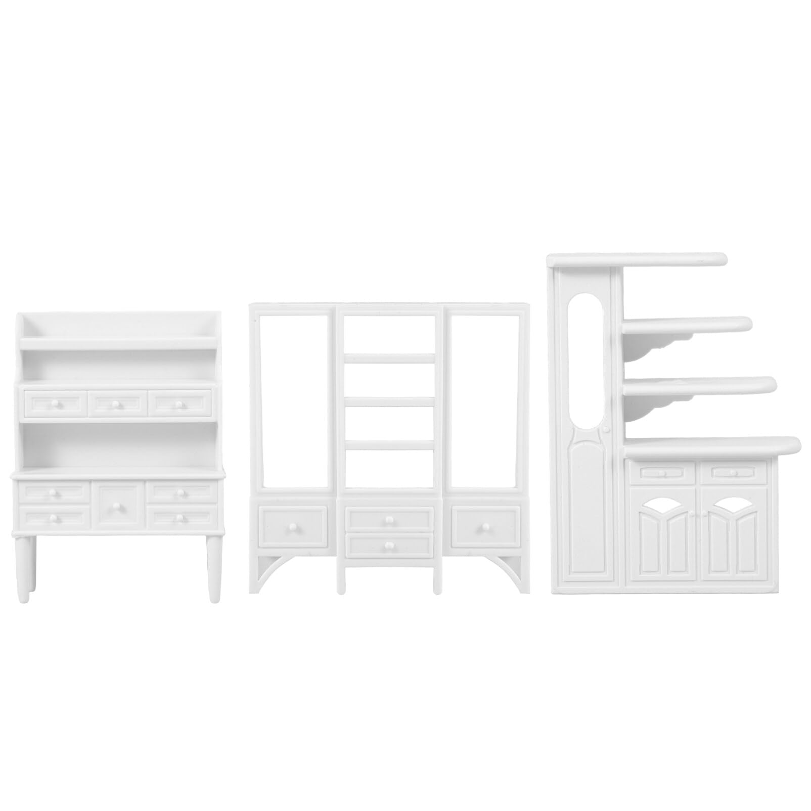 TOYANDONA Dollhouse Furniture, 3pcs 1/25 Scale Miniature Cabinet Mini House Display Cabinet Dolls Bookcase Cupboard Showcase Decoration Sideboard Accessories