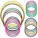 Hysagtek 21 Pcs Plastic Toss Rings Carnival Rings Toss for Adults Fun Target Party Supplies, Party Favor Supplies, Speed and Agility Practice Rings, Multicolor (5 Sizes)