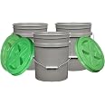 House Naturals 1 Gallon Food Grade Buckets With Lids - BPA Free, HDPE Plastic, 5 Pack, Made In USA, Green - View #2