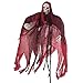 5.6 Ft. Animated Hanging Screaming Ghost Decoration, Halloween Skeleton Grim Reaper Door or Wall Curtain for Haunted House Prop Décor