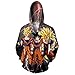 DXdesign Unisex Teenagers Dragon Ball Z Zip-Up Fashion Style Hoodies Creative Printed 3D Sweatshirt Cosplay Coat (Black, X-Large)