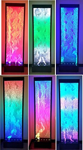 Fountain Bubble Wall Display Panel 79 H x 24 W Inch Free Standing Multi Color LED Light Restaurant Bar Club Entry Foyer Model SD-P52