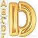 AFTERLOON® 40 Inch Giant Jumbo Helium Foil Mylar Alphabet Balloons for Graduation Anniversary Celebration Bridal Shower Wedding Birthday Party Decorations, Premium Quality, Matte Gold, Letter D