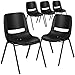 Flash Furniture 5 Pk. HERCULES Series 440 lb. Capacity Black Ergonomic Shell Stack Chair with Black Frame and 12'' Seat Height