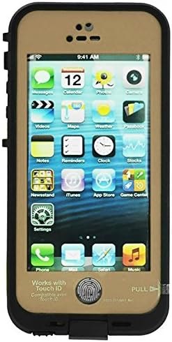 HESGI New Waterproof Dirtproof Snowproof Protection Case Cover for Apple Iphone 5S With Fingerprint Scanner Army Gray