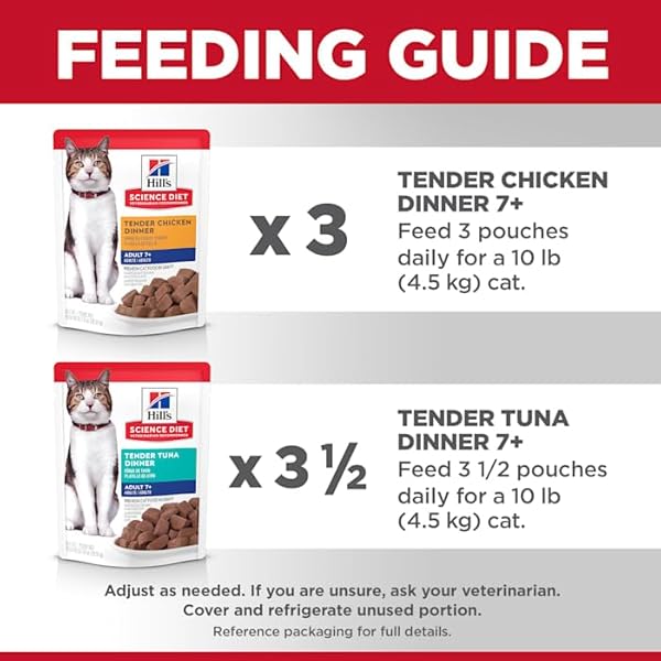 HILL’S SCIENCE DIET ADULT 7+, SENIOR ADULT 7+ PREMIUM NUTRITION, WET CAT FOOD, VARIETY CASE: CHICKEN; TUNA STEW, 2.8 OZ POUCH VARIETY CASE, CASE OF 12