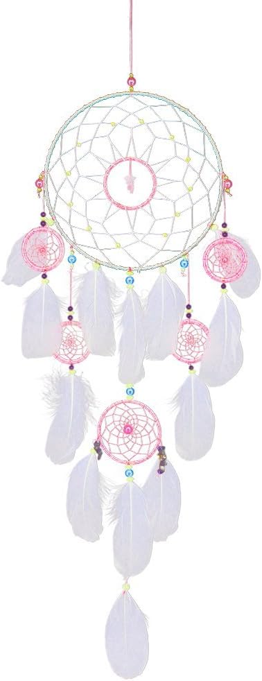Large Dream Catcher Indian Wall Hanging IMMIGOO Feathers Handmade Dream Catchers for Home Bedroom Circle Ornament Décor for House Gift