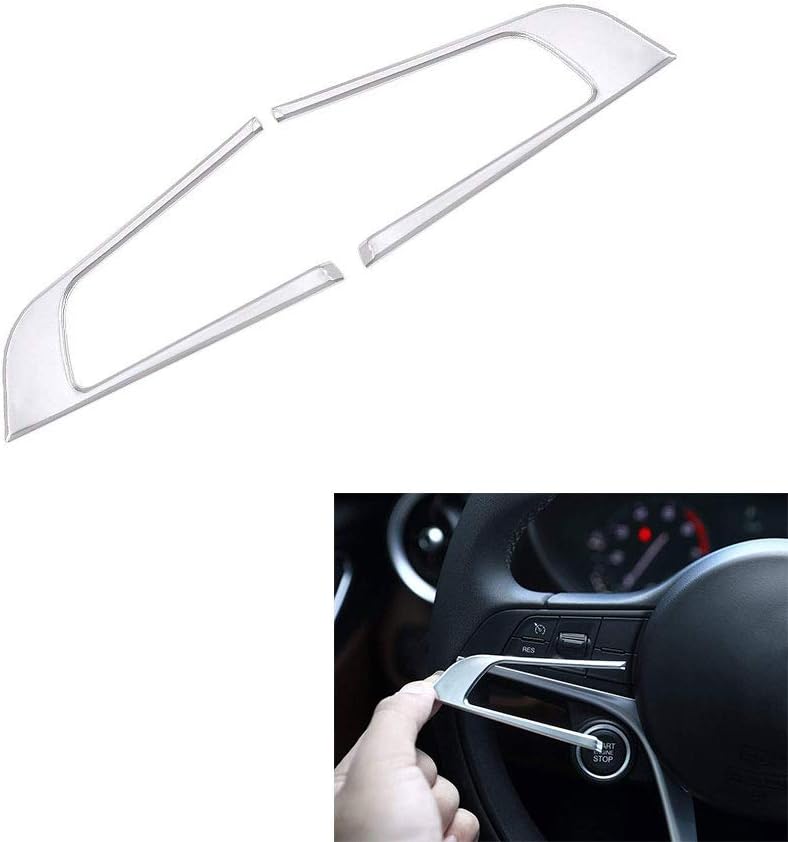 for Alfa Romeo Giulia Steering Wheel Button Cover Trim ABS Chrome car Interior Modification Accessories
