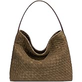 Woven Suede Shoulder Bag for Women Suede Hobo Bag Tote Elegant Handbag Satchel for Work Travel