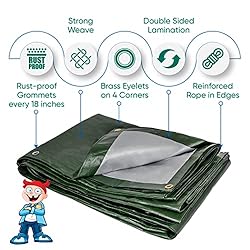 TUFFBOY Tarps Heavy Duty Waterproof 8x10