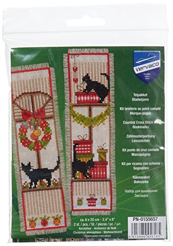 Vervaco Christmas Atmosphere Bookmarks On Aida Counted Cross Stitch -2.5