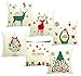 Set of 6 Christmas Theme Throw Pillow Covers Square Decorative Soft Pillow Cases Christmas Series Cushion Cotton Pillowcovers 18